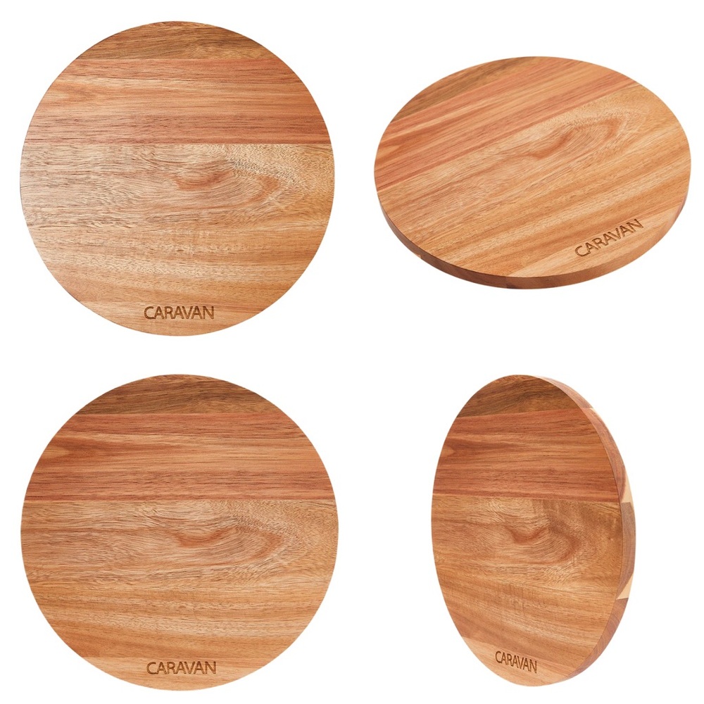 NWT Caravan Acacia Wood Rotating Lazy Susan, Orig $68- - Picture 4 of 5